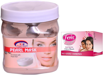 

Pink Root Pearl Mask 500ml and FEM Saffron Crème Bleach(Set of 2)