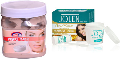 

Pink Root Pearl Mask 500ml and JOLEN Gold Bleach Crème 18g(Set of 2)