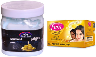 

Pink Root Diamond Cream 500ml and FEM Gold Crème Bleach(Set of 2)
