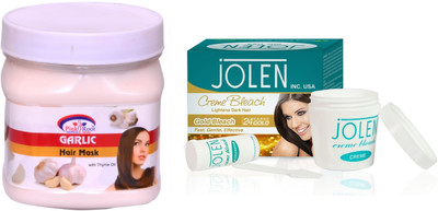 

Pink Root Garlic Hair Mask 500ml and JOLEN Gold Bleach Crème 18g(Set of 2)