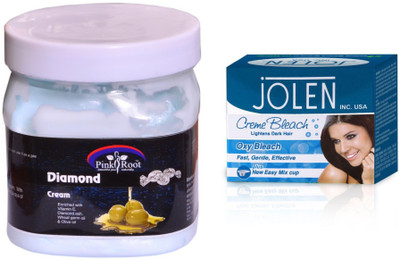 

Pink Root Diamond Cream 500ml and JOLEN Oxy Bleach Crème 35g(Set of 2)