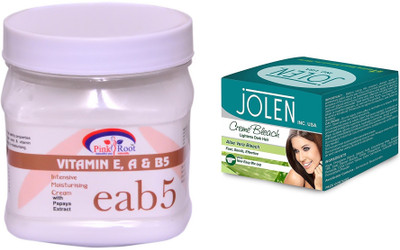 

Pink Root Vitamin eab5 Cream 500ml and JOLEN Aloe Vera Bleach Crème 18g(Set of 2)