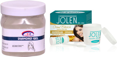 

Pink Root Diamond Gel 500ml and JOLEN Gold Bleach Crème 18g(Set of 2)