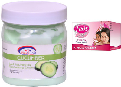 

Pink Root Cucumber Cream 500ml and FEM Saffron Crème Bleach(Set of 2)