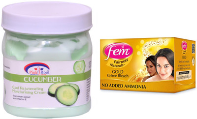 

Pink Root Cucumber Cream 500ml and FEM Gold Crème Bleach(Set of 2)
