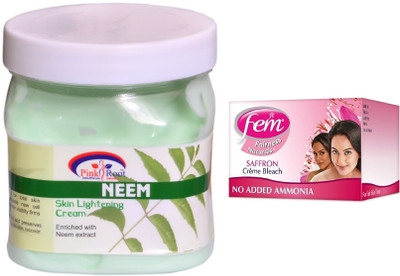 

Pink Root Neem Cream 500ml and FEM Saffron Crème Bleach(Set of 2)
