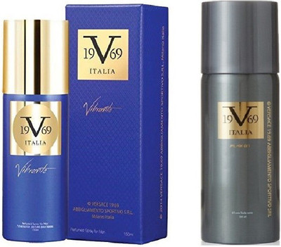 

Versace Vibrant Perfumed Spray 150 ml With Play On All Over Body Spray 150 ml(Set of 2)