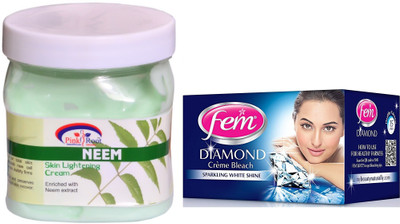

Pink Root Neem Cream 500ml and FEM Diamond Crème Bleach(Set of 2)