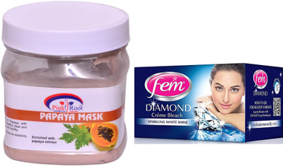 

Pink Root Papaya Mask 500ml and FEM Diamond Crème Bleach(Set of 2)