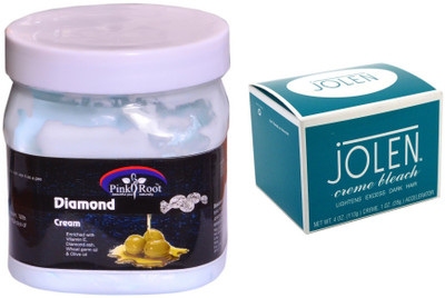 

Pink Root Diamond Cream 500ml and JOLEN Crème Bleach 18g(Set of 2)