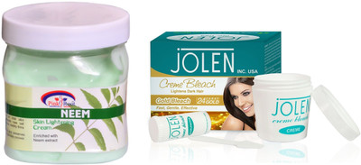 

Pink Root Neem Cream 500ml and JOLEN Gold Bleach Crème 18g(Set of 2)