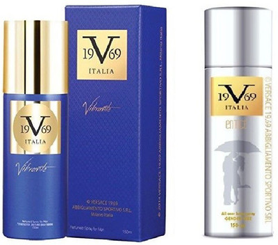 

Versace Vibrant Perfumed Spray 150 ml With Entice All Over Body Spray 150 ml(Set of 2)