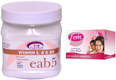 

Pink Root Vitamin eab5 Cream 500ml and FEM Saffron Crème Bleach(Set of 2)