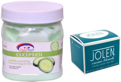 

Pink Root Cucumber Cream 500ml and JOLEN Crème Bleach 18g(Set of 2)