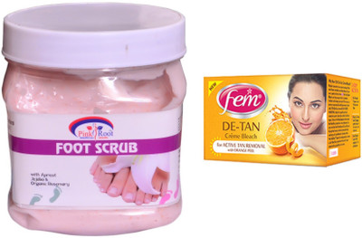

Pink Root Foot Scrub 500ml and FEM DE-TAN Crème Bleach(Set of 2)