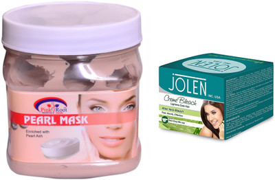 

Pink Root Pearl Mask 500ml and JOLEN Aloe Vera Bleach Crème 18g(Set of 2)