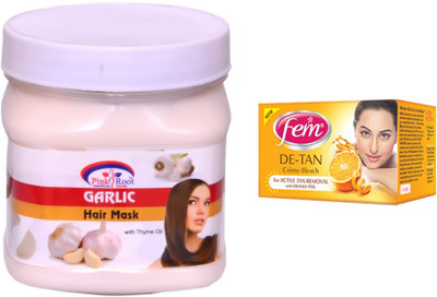 

Pink Root Garlic Hair Mask 500ml and FEM DE-TAN Crème Bleach(Set of 2)