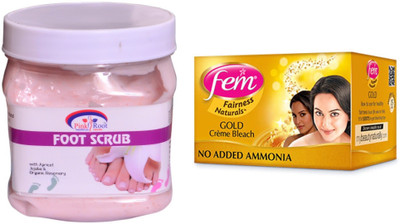 

Pink Root Foot Scrub 500ml and FEM Gold Crème Bleach(Set of 2)