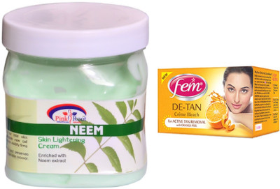 

Pink Root Neem Cream 500ml and FEM DE-TAN Crème Bleach(Set of 2)