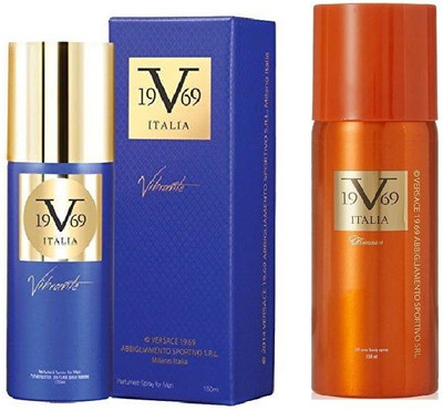 Versace Vibrant Perfumed Spray 150 ml With Romance All Over Body Spray 150 ml(Set of 2)