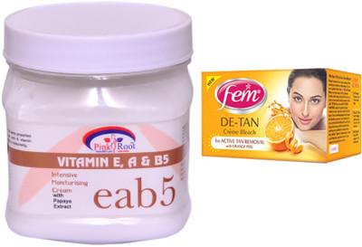 

Pink Root Vitamin eab5 Cream 500ml and FEM DE-TAN Crème Bleach(Set of 2)