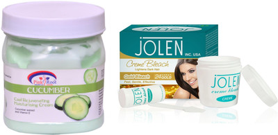 

Pink Root Cucumber Cream 500ml and JOLEN Gold Bleach Crème 18g(Set of 2)