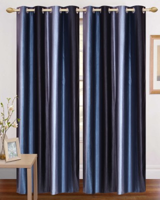 Nikunj Fabs 152.4 cm (5 ft) Polyester Semi Transparent Window Curtain (Pack Of 2)(Solid, Grey)