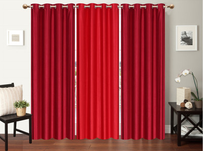 

Furnishing Zone 152 cm (5 ft) Polyester Window Curtain (Pack Of 3)(Plain, Maroon, Peach)