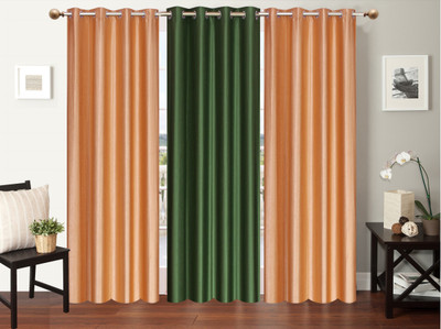 

Furnishing Zone 274 cm (9 ft) Polyester Long Door Curtain (Pack Of 3)(Plain, Beige, Green)