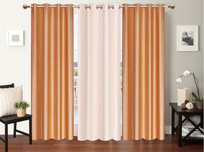 

Furnishing Zone 213 cm (7 ft) Polyester Door Curtain (Pack Of 3)(Plain, Beige, White)
