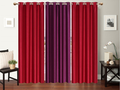

Furnishing Zone 152 cm (5 ft) Polyester Window Curtain (Pack Of 3)(Plain, Maroon, Purple)