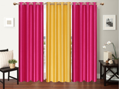 

Furnishing Zone 213 cm (7 ft) Polyester Door Curtain (Pack Of 3)(Plain, Pink, Yellow)