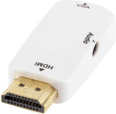 

Microware HDMI White HDMI 2VGA Converter HDMI to VGA Adapter With Audio Cable for PC Computer HDMI Adapter(Compatible with HDTV, Blu-Ray, White)
