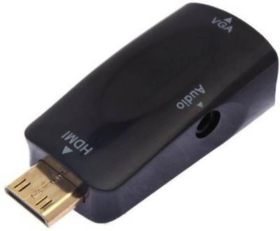 

Microware HDMI Male to VGA Female Mini Adapter 3.5mm Audio Port/Micro USB Black HDMI Cable(Black)