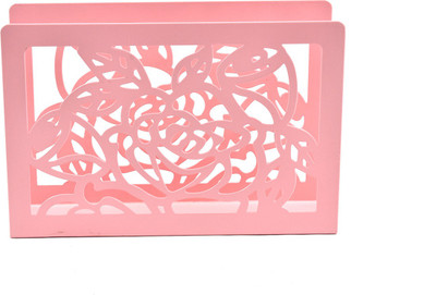 Home-EZ 1 Compartments Iron Paper Napkin Holder(Pink)