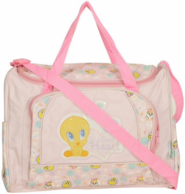 Mummamia Canvas Looney Toons Baby Tweety Water Proof Changing Bag - Pink Messenger Diaper Bag(Pink)