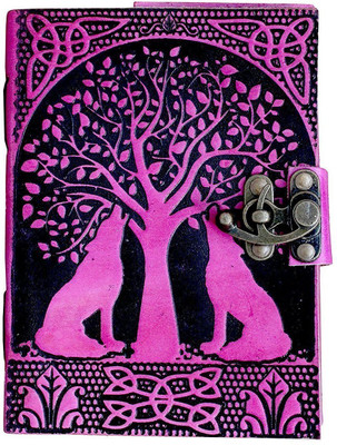 

The Leather Bags House A5 Diary(Handcrafted, Pink & Black)