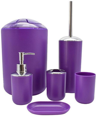 

SHOPNJAZZ Sanitary Wares Window Bath Series Bathroom Accessories Set of 6 - Purple Plastic Bathroom Set(Pack of 6)