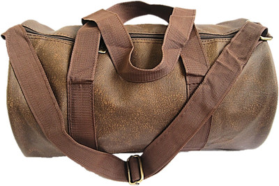 

Muccasacra Small weekender Duffle Gym Bag with 3 compartments (Tanned Dark ) Gym Bag(Brown)