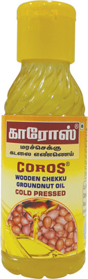 

Coros oil COLD PRESSED WOODEN CHEKKU GROUNDNUT OIL 100ml Groundnut Oil Plastic Bottle(100 ml)