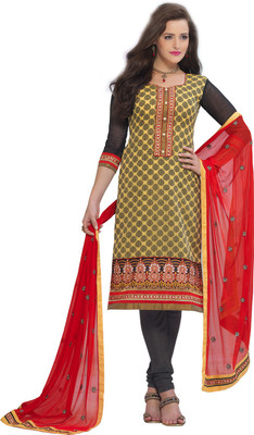 

BanoRani Jacquard Embroidered Dress/Top Material(Un-stitched), Yellow