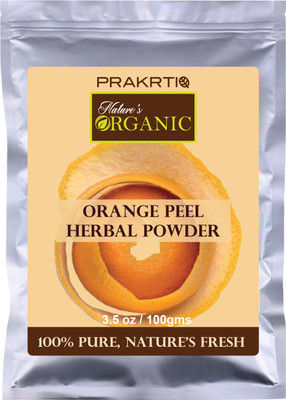 

Prakrtiq Nature's Organic Orange Peel Powder, 100gms | Pure & Natural Raw Fruit Herb Powder(100 g)