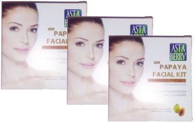 ASTABERRY Papaya Facial Kit 33gm Pack Of 3(3 x 33 g)