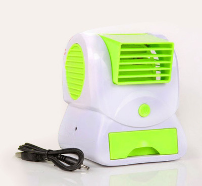 M-MAX Green Mini Fan & Portable Dual Bladeless Small Air Conditioner Water Air Cooler Powered By Usb & Battery Use Of Car/Home/Office Table Fan 3 Blade Tower Fan(Green) available at flipkart for Rs.289
