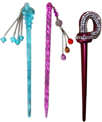 

4GY Combo of Multi Color Juda Sticks Bun Stick(Multicolor)