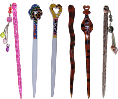

DEEO Combo of Multi Color Juda Sticks Bun Stick(Multicolor)