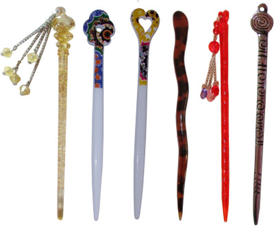 

YUP Combo of Multi Color Juda Sticks Bun Stick(Multicolor)