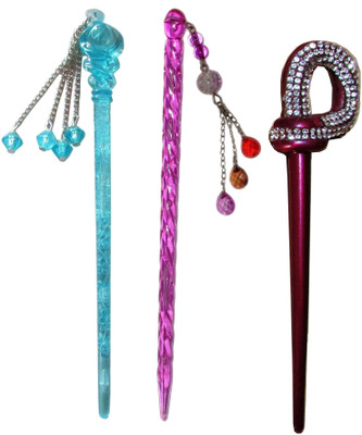 

L00P Combo of Multi Color Juda Sticks Bun Stick(Multicolor)