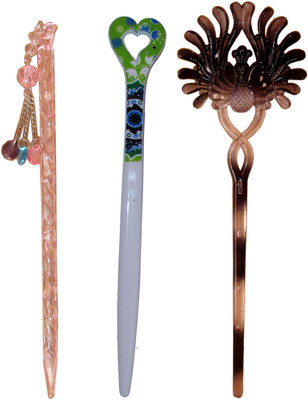 

DEEO Combo of Multi Color Juda Sticks Bun Stick(Multicolor)
