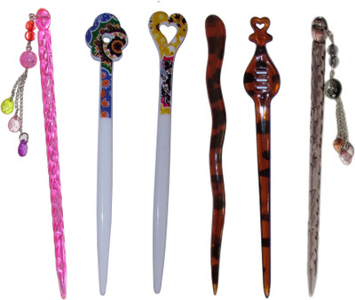 

6TY Combo of Multi Color Juda Sticks Bun Stick(Multicolor)